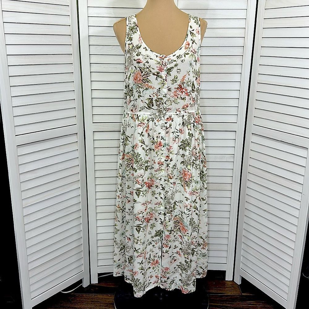 Frye Midi Dress Size Large Prairie Cottagecore Pockets NWOT - Picture 5 of 16